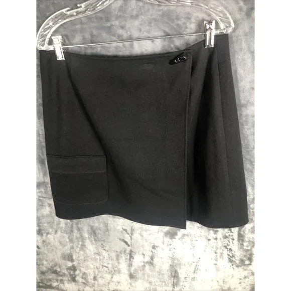 Talbot’s petites short black velour wrap around skirt stretch Size 14 So Soft!! - Picture 2 of 16